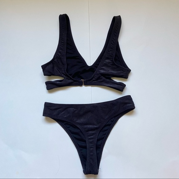 Dolls Kill Black cut out two piece bikini swimsuit size sz small - Picture 2 of 3